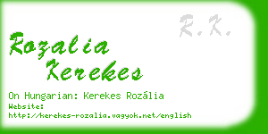 rozalia kerekes business card